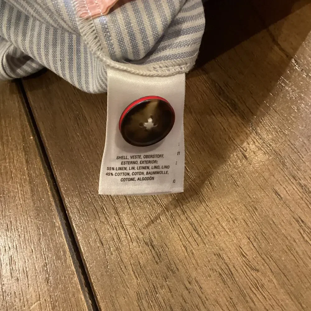 Anthropologie Seersucker Shorts Pinstripes Pleated High Waisted Blue White XL - Picture 8 of 10